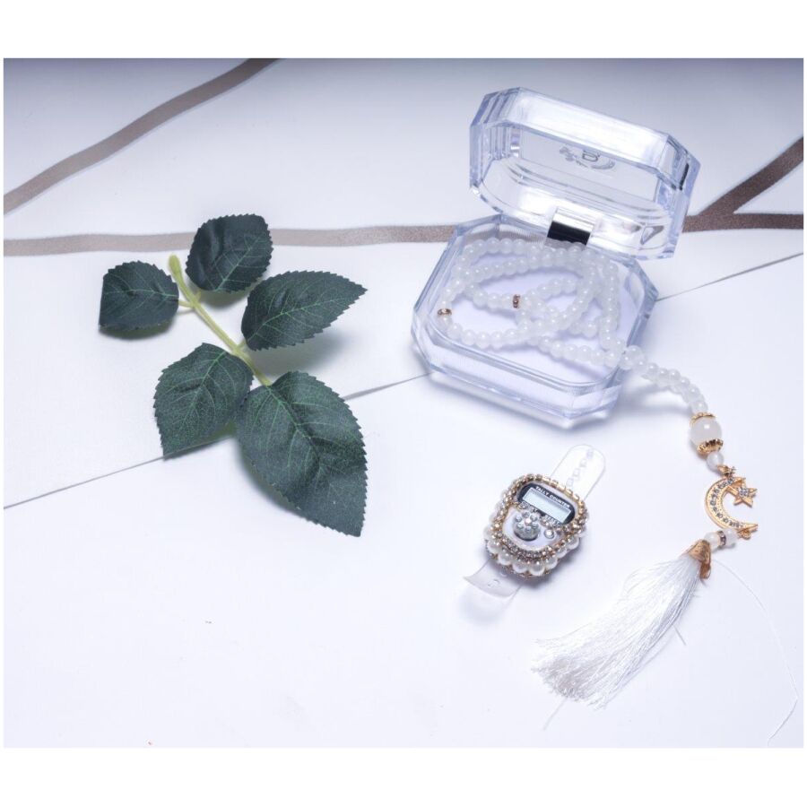 Luxury Gifts 99 Glass Beads Prayer Tasbeeh with Digital Tally Counter - Image 14